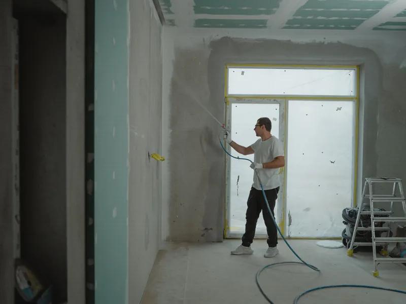 Artisan au travail sur le chantier d'isolation — Nancy